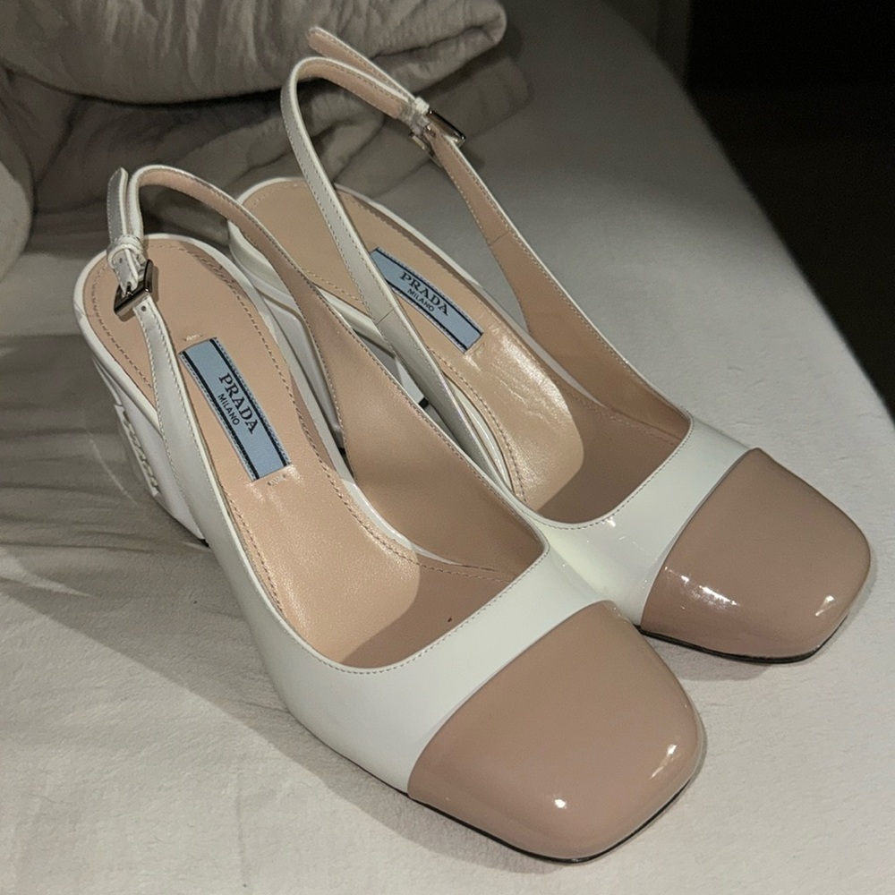 Prada Milano Patent Leather Slingback Pumps